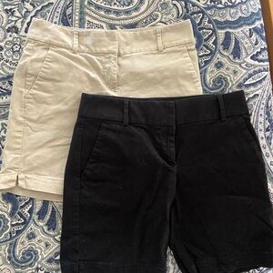 LOFT Black and Cream Bermudas Tailored Shorts